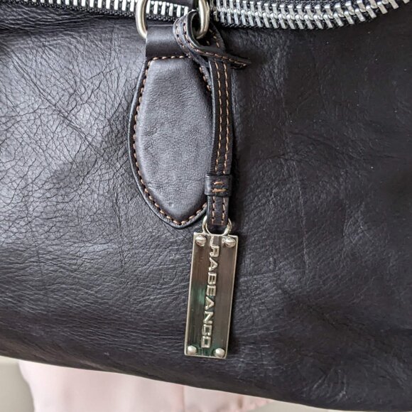 Genuine Leather Rabeanco Long Black Tote Bag Like New - Picture 4 of 10